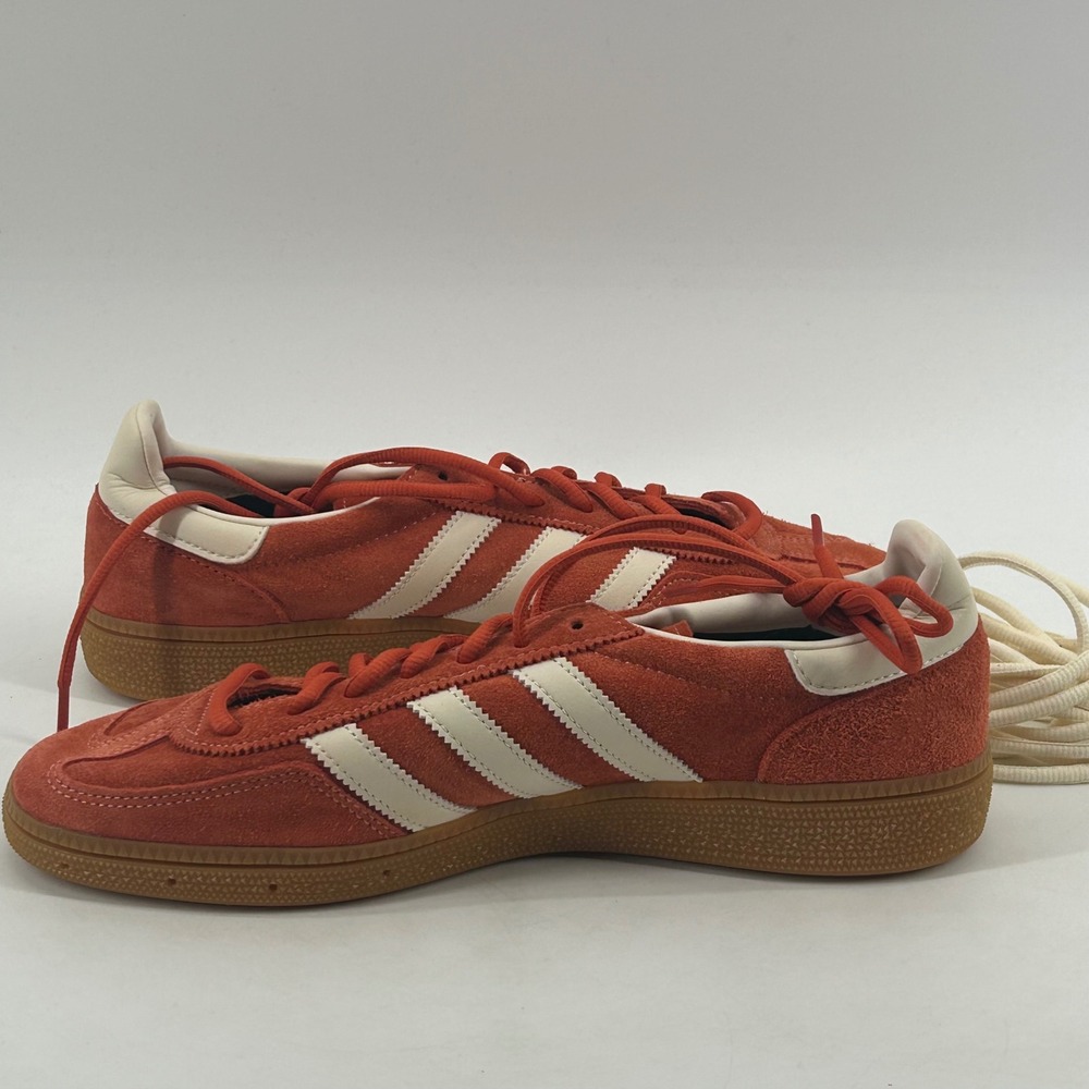 Adidas Handball Spezial Mens 8.5 Orange White IG6191 Suede Retro Terrace Sneaker